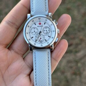 Michele Sport Sail Chronograph Leather Strap Watch unisex